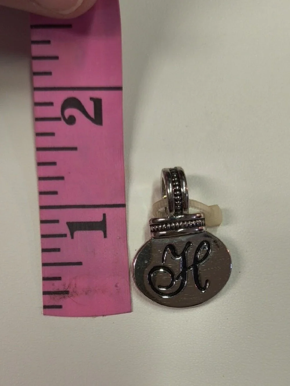 Silver Initial H Pendant Charm By Ganz Nwt